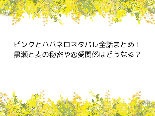 ピンクとハバネロネタバレ全話まとめ！黒瀬と麦の秘密や恋愛関係はどうなる？