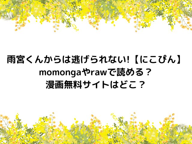 雨宮くんからは逃げられない!【にこぴん】momongaやrawで読める？漫画無料サイトはどこ？